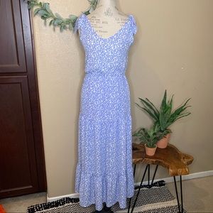 Sienna Sky ~ Cottage Core Blue Floral Dress Small